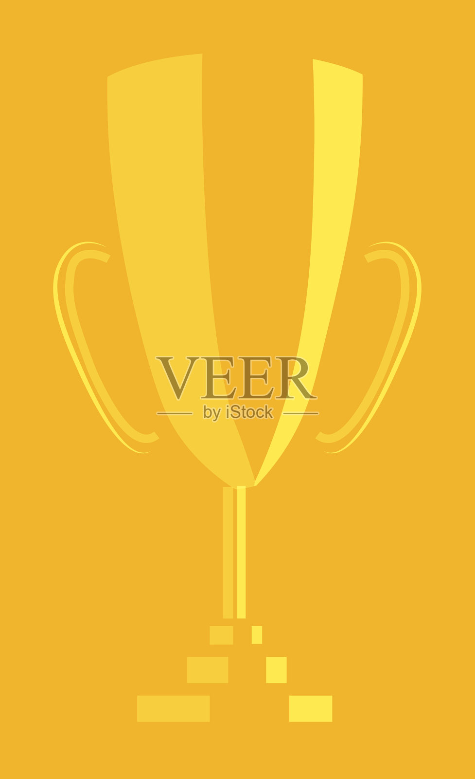 冠军杯在黄色空间上插画图片素材