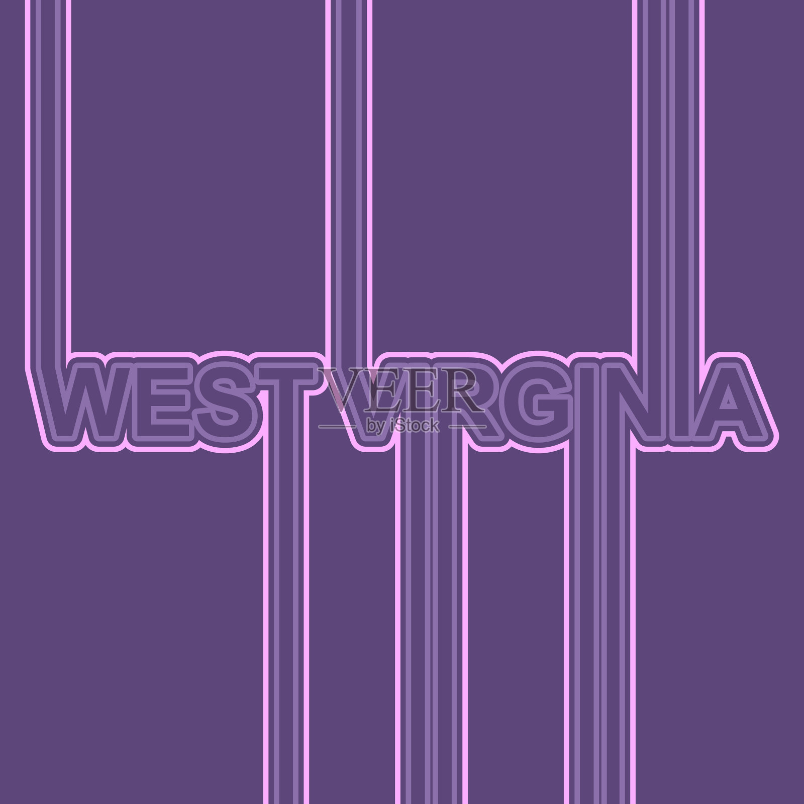 西弗吉尼亚州州名插画图片素材
