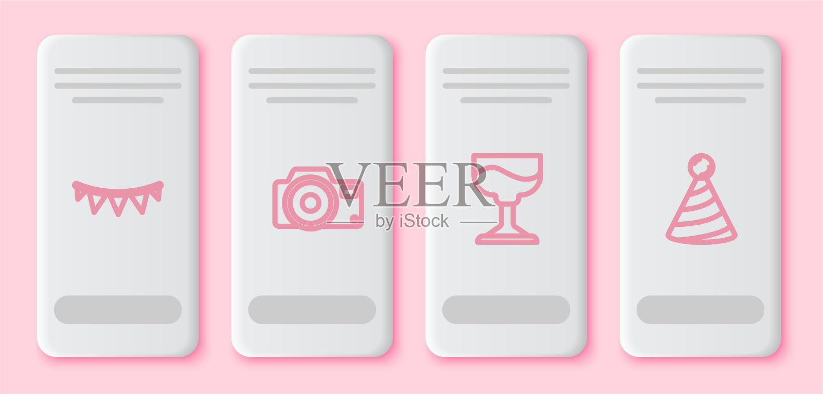 设行狂欢节花环与旗帜摄影相机图标素材