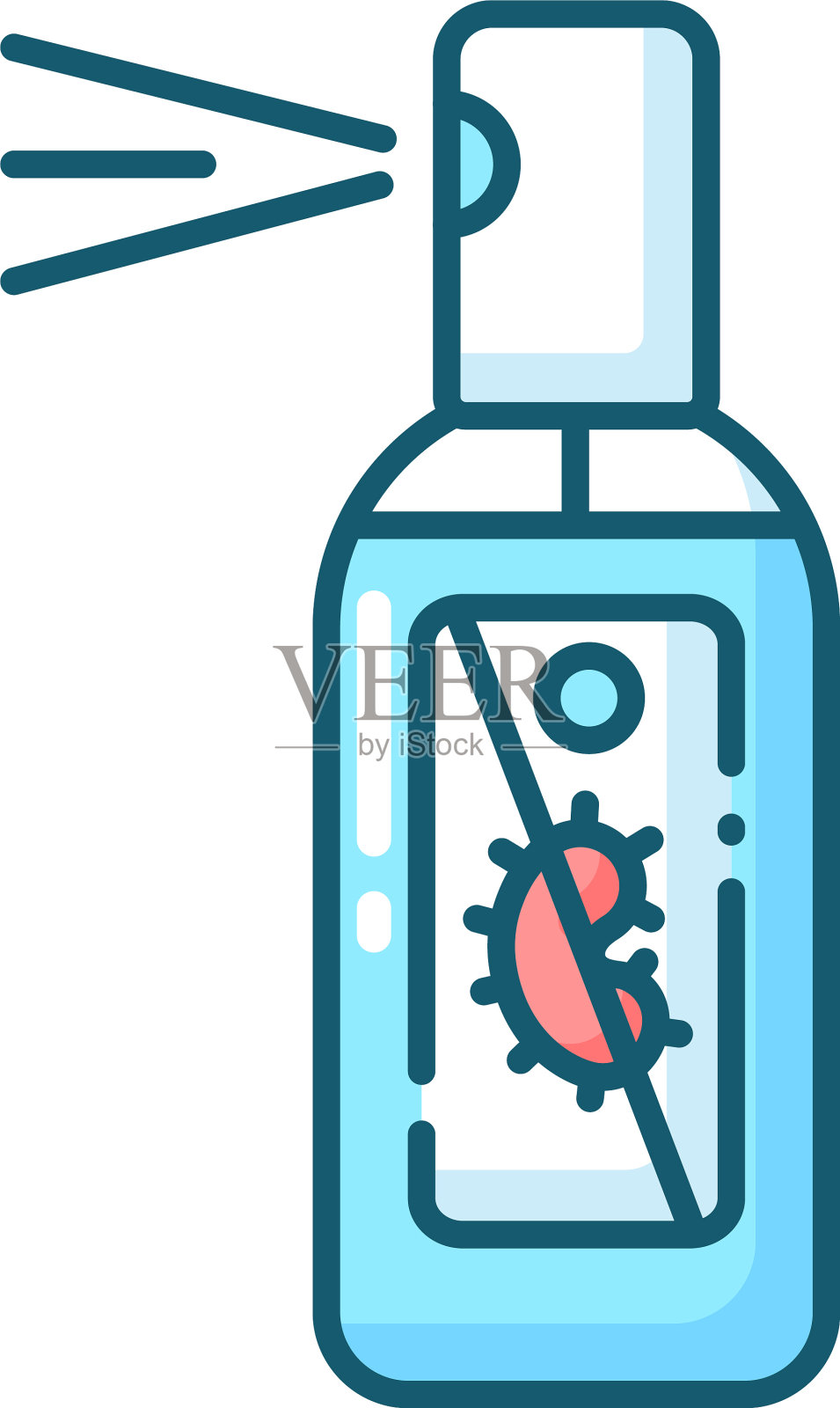 喷雾洗手液蓝色RGB颜色图标设计元素图片