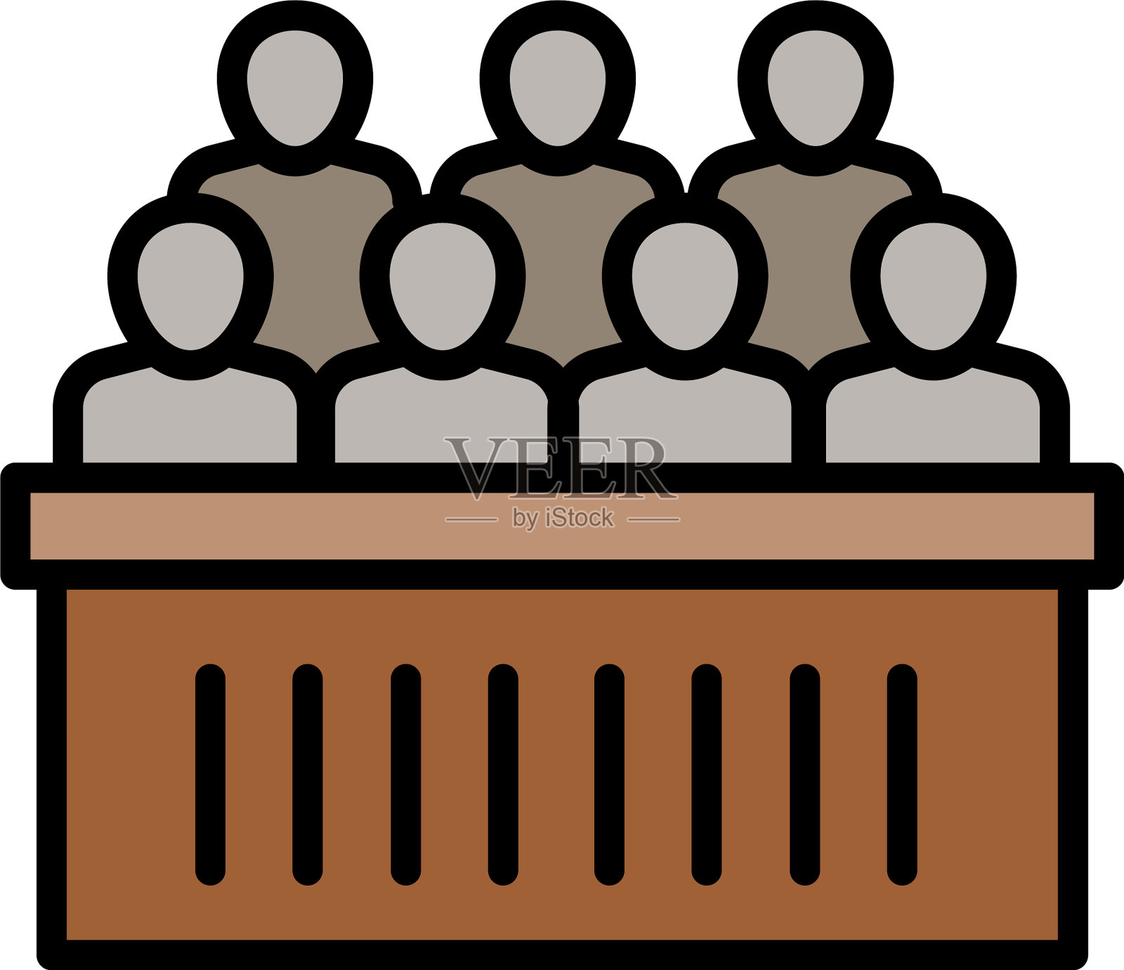 法院陪审团的图标轮廓风格设计元素图片