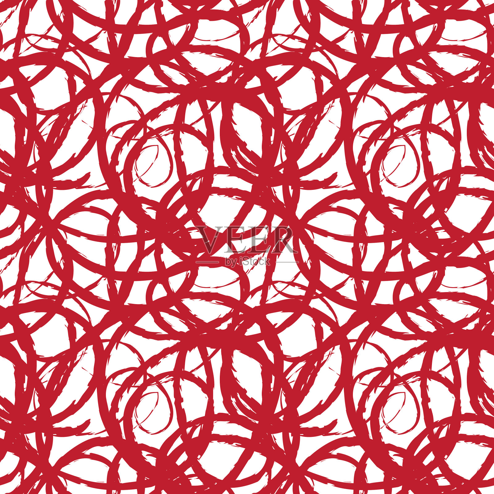 红色笔触毛无缝图案插画图片素材