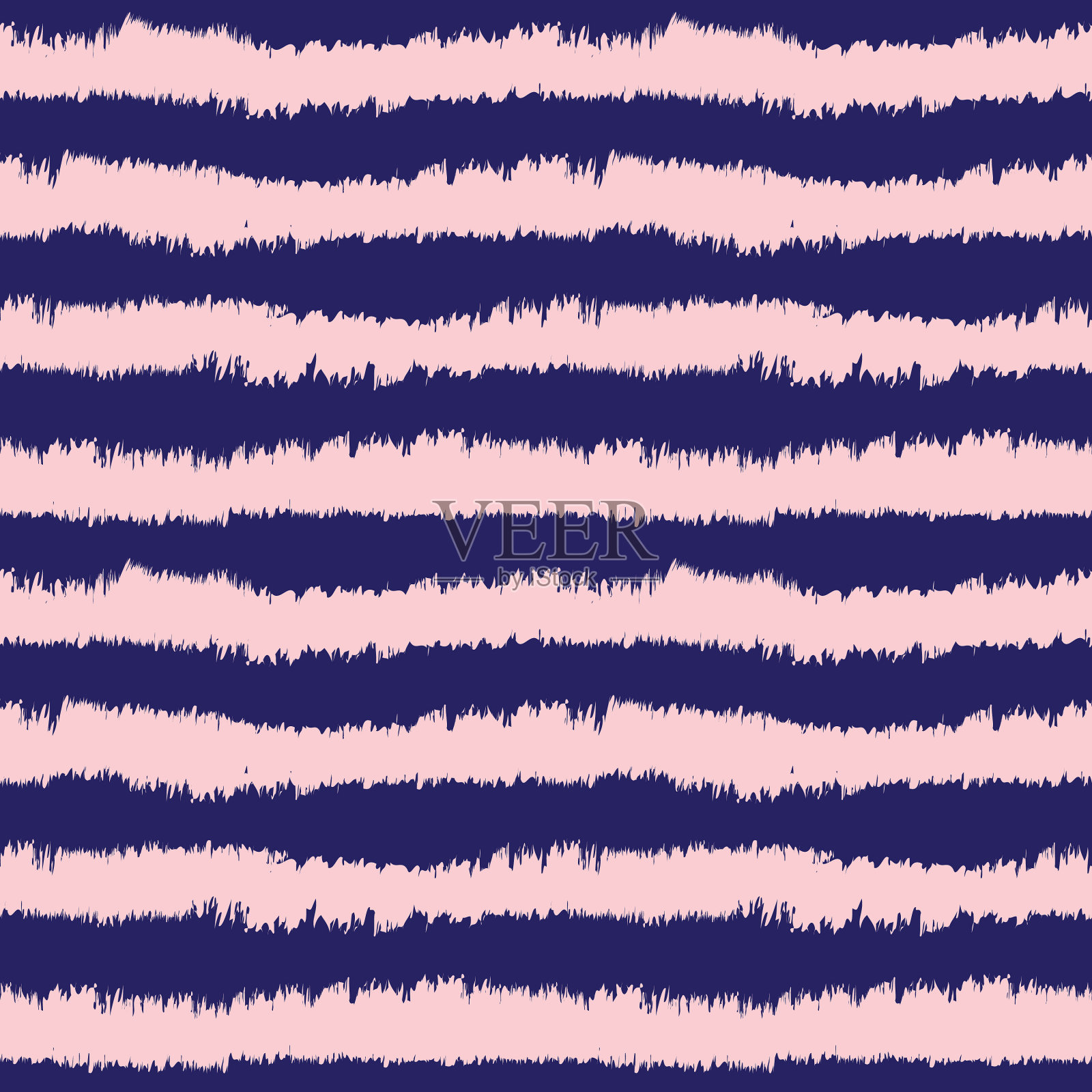 粉色海军蓝笔触毛皮无缝图案插画图片素材