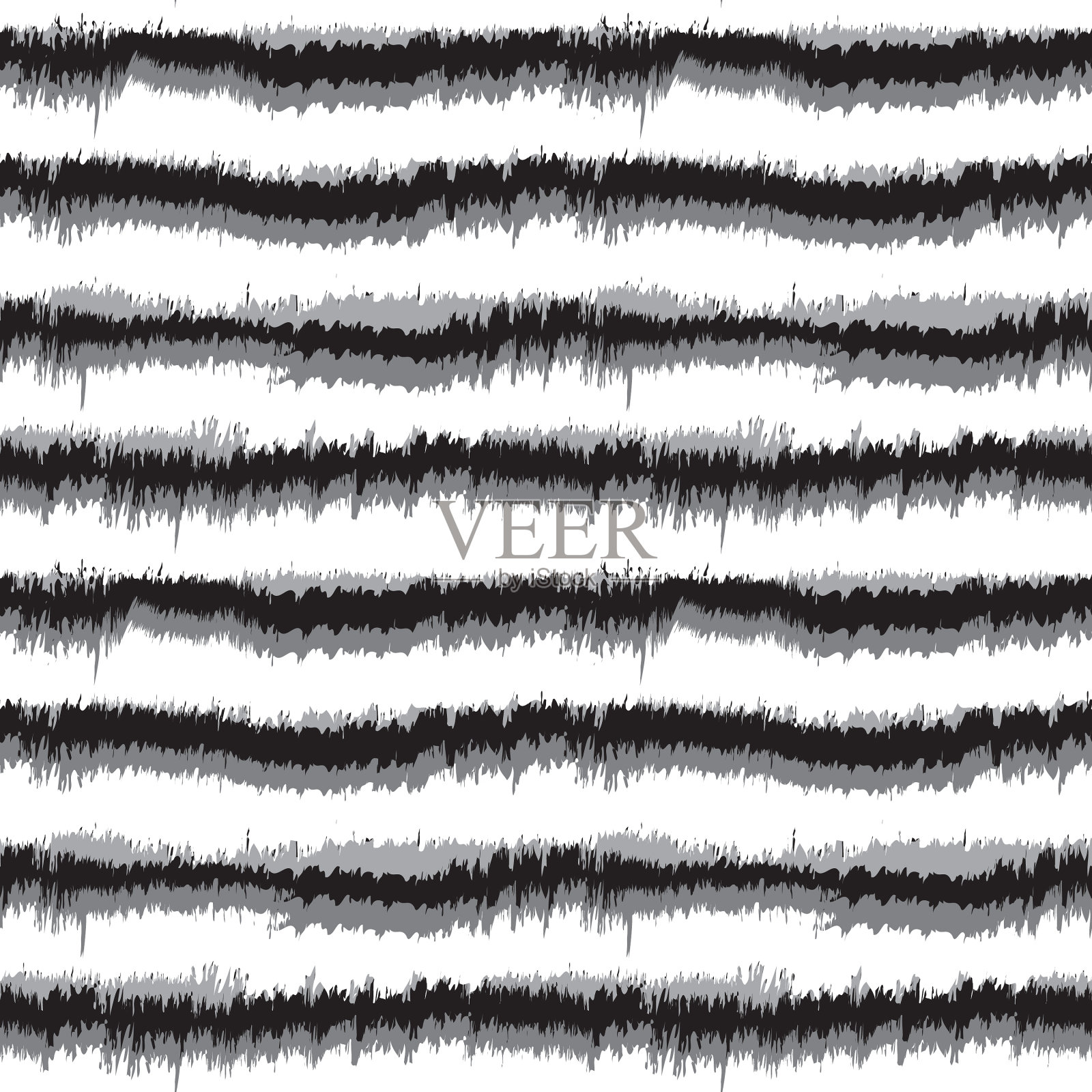 黑白笔触毛无缝图案插画图片素材