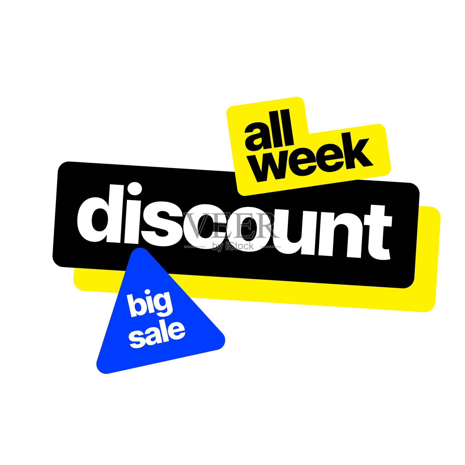 折扣旗帜模板。矢量插图特别提供。设计元素图片