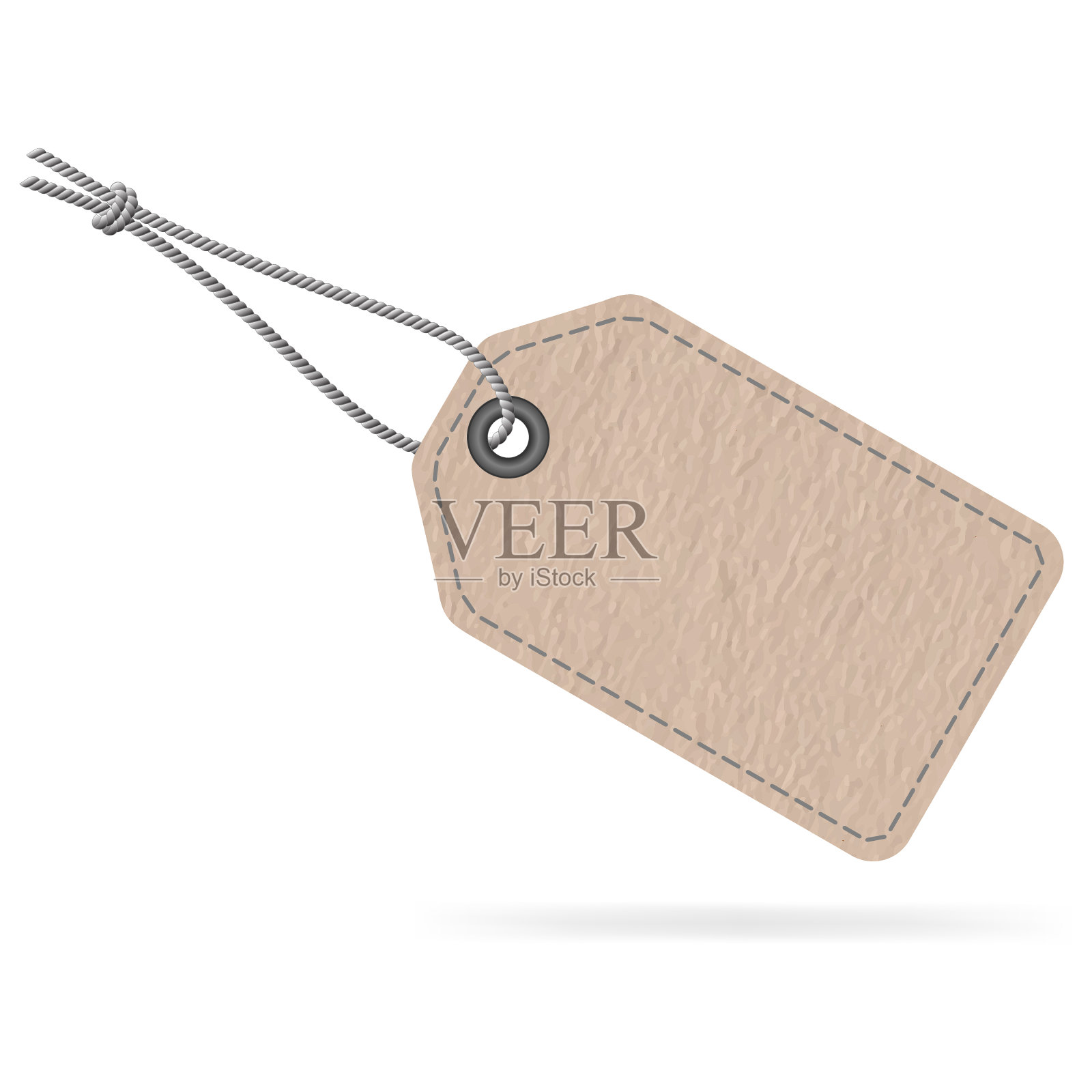 空白纸销售标签与字符串，三维矢量插图插画图片素材