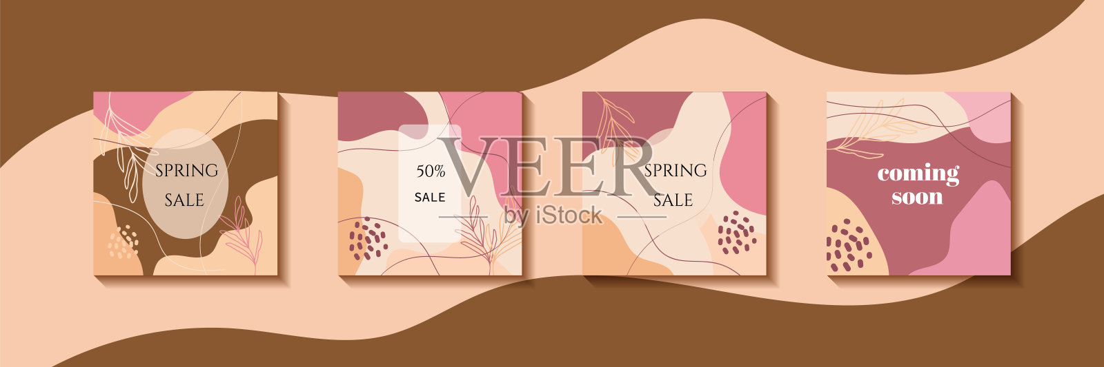 简单的最小手绘艺术背景插画图片素材