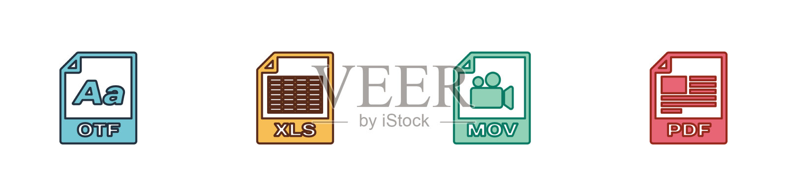 设置otf文件文件XLS mov和PDF图标图标素材