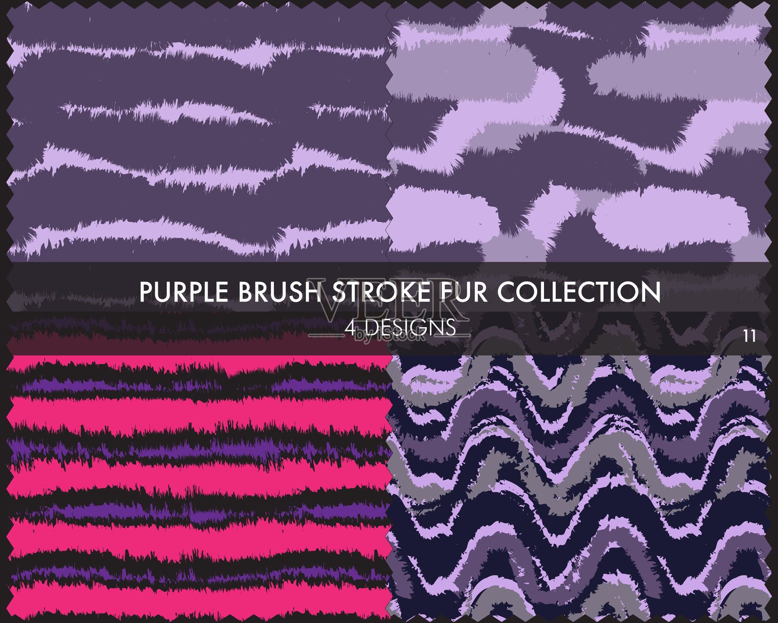 紫色笔触毛无缝图案插画图片素材