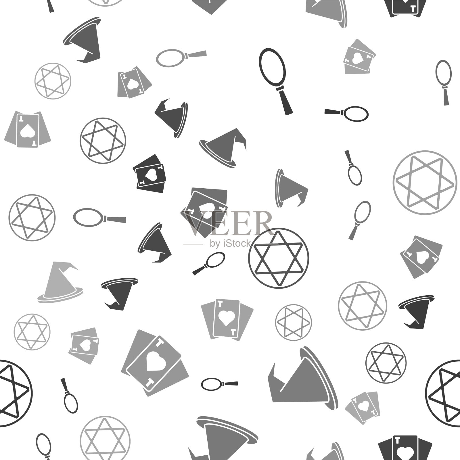 设置魔术手镜女巫帽星大卫图标素材