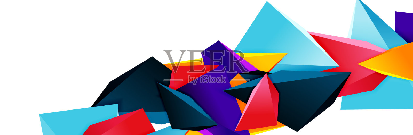 三角形镶嵌抽象背景三维三角形设计元素图片