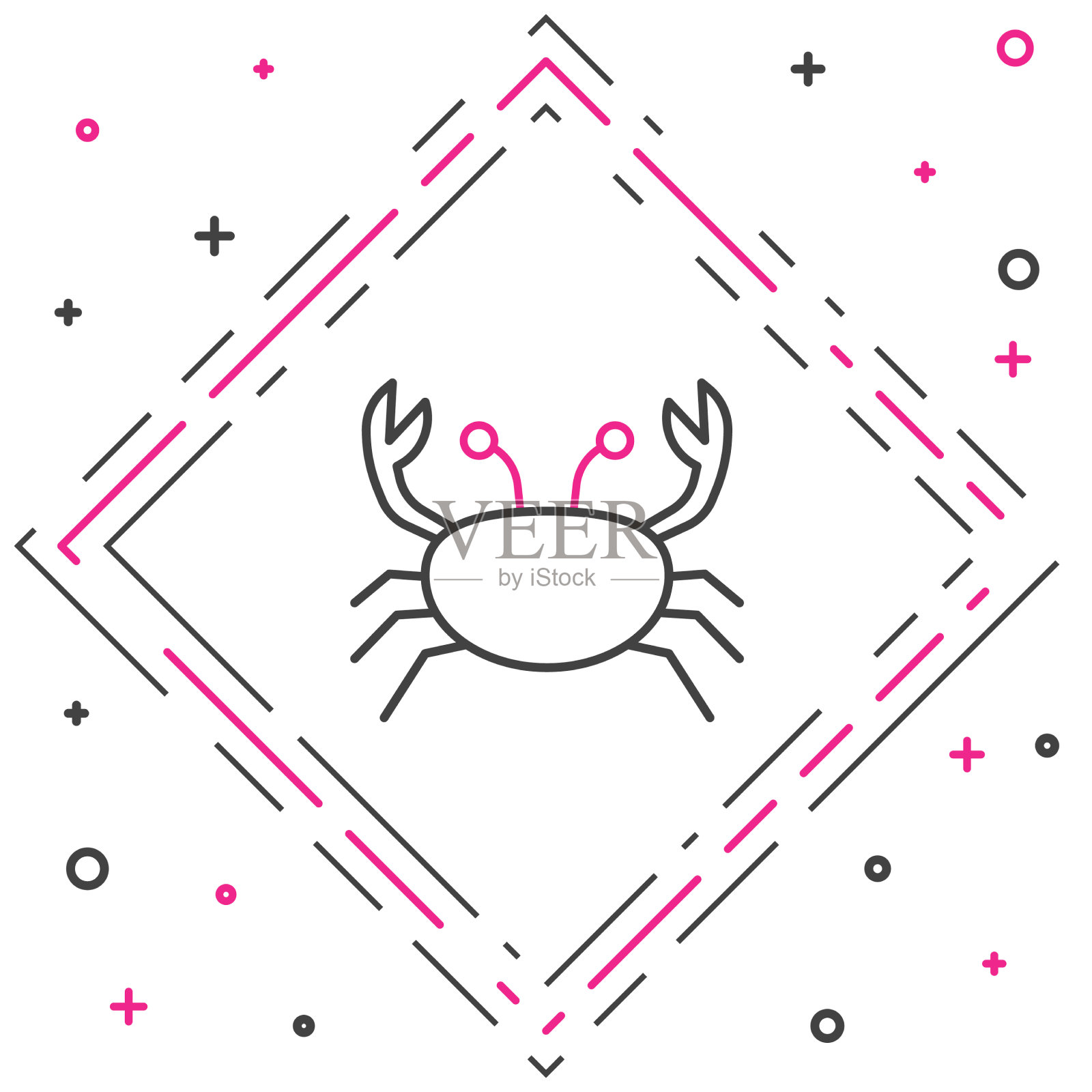 线蟹图标孤立在白色背景图标素材