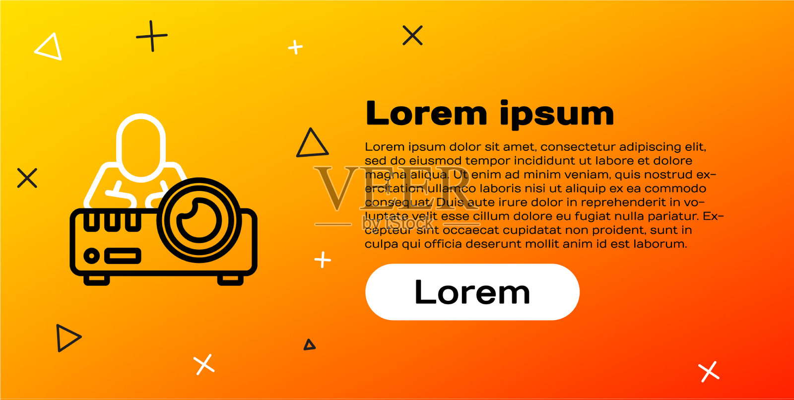 线演示电影电影媒体放映机插画图片素材