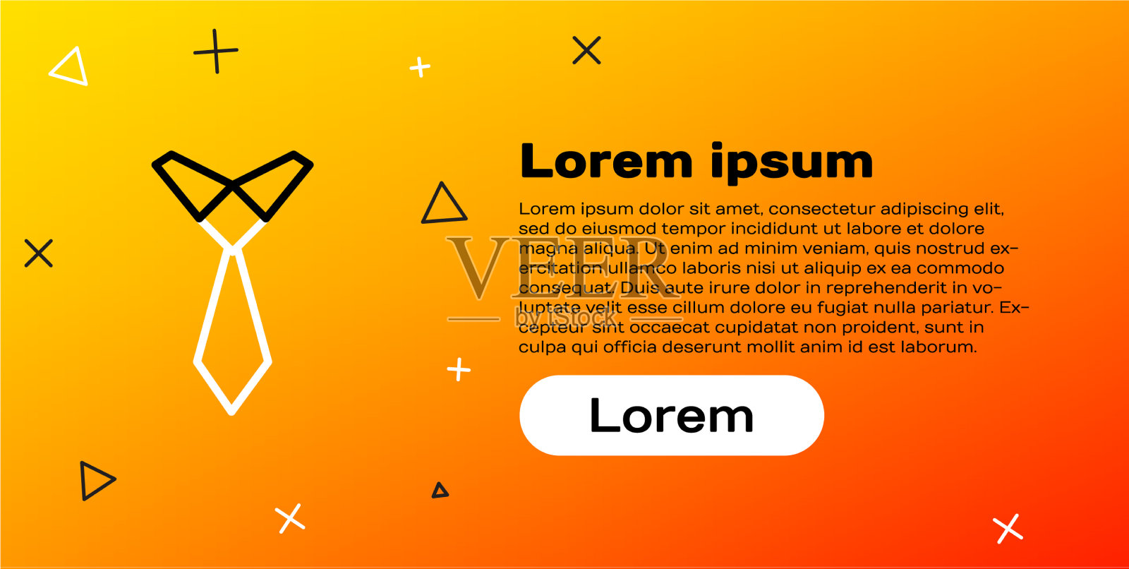 线领带图标孤立在黄色背景上插画图片素材