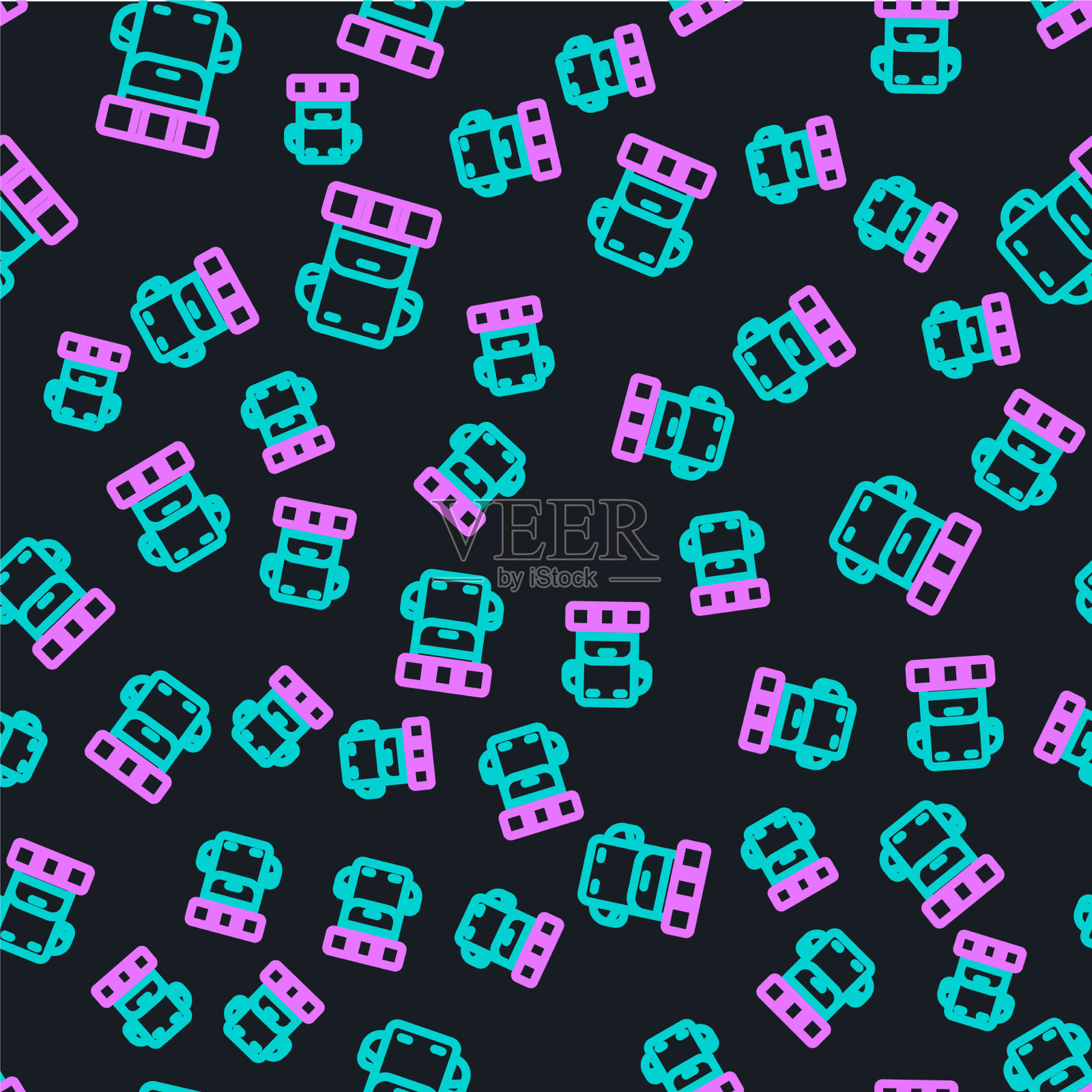 行徒步旅行的背包图标孤立无缝插画图片素材