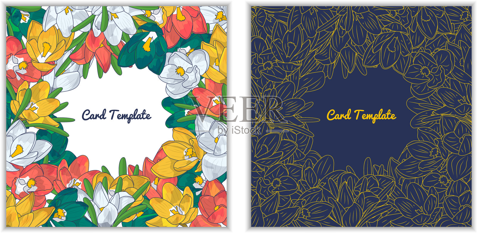 手工设置方形贺卡模板插画图片素材