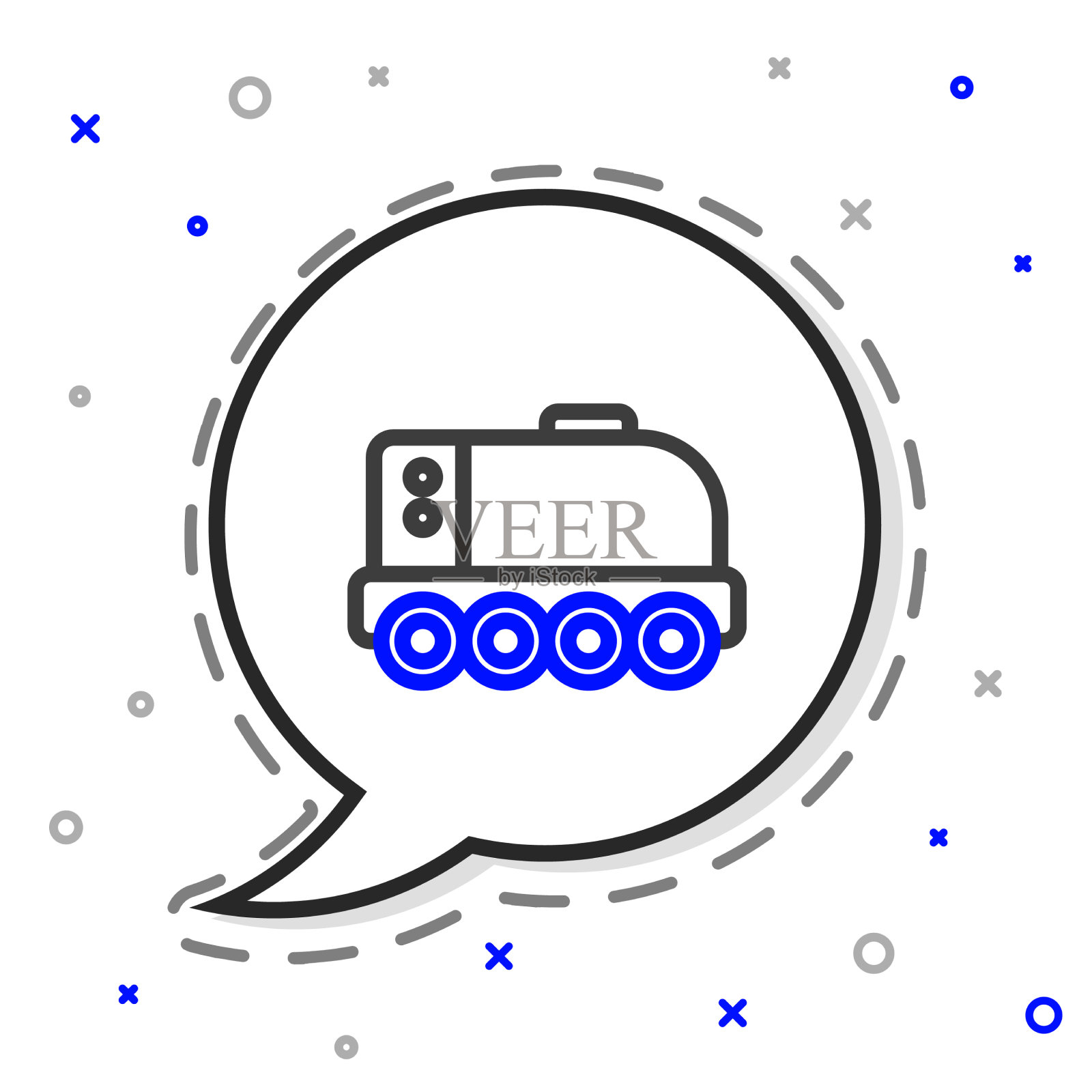 线火星漫游者图标孤立在白色背景插画图片素材