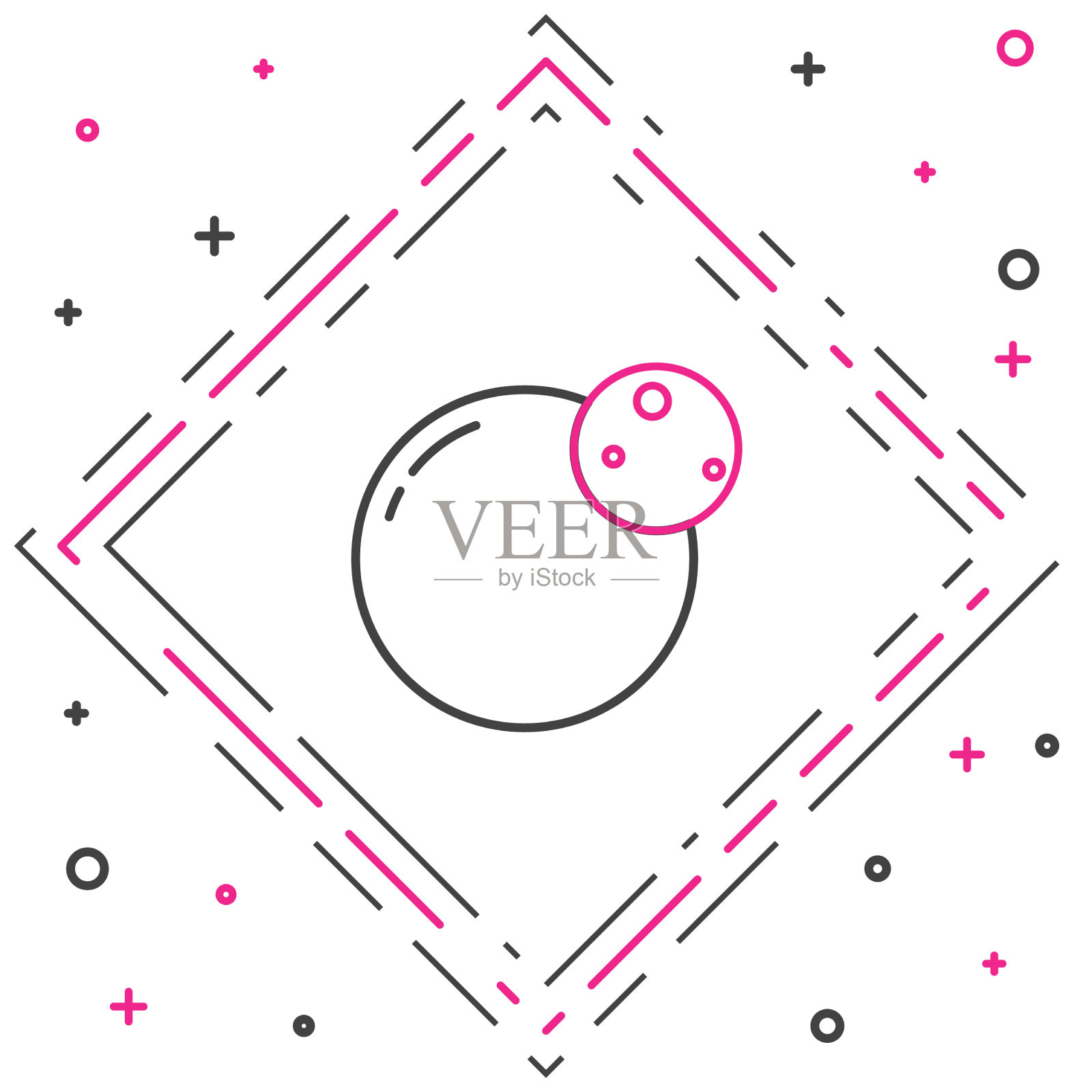 线行星图标孤立在白色背景插画图片素材