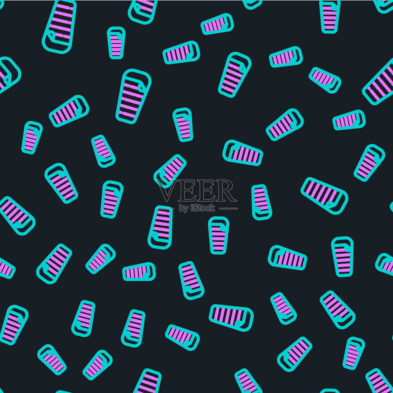 线睡袋图标隔离无缝图案插画图片素材