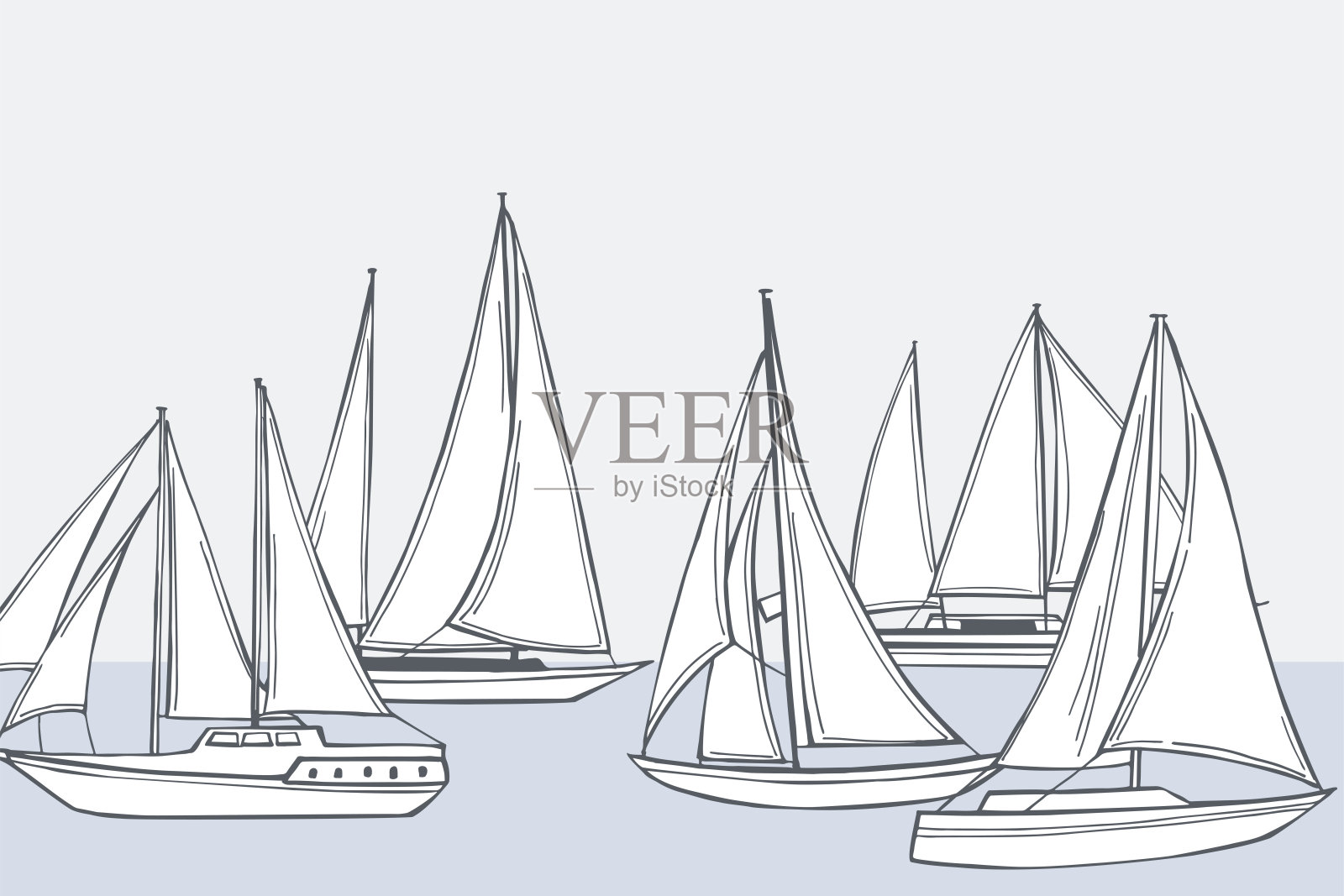 游艇。向量的背景插画图片素材