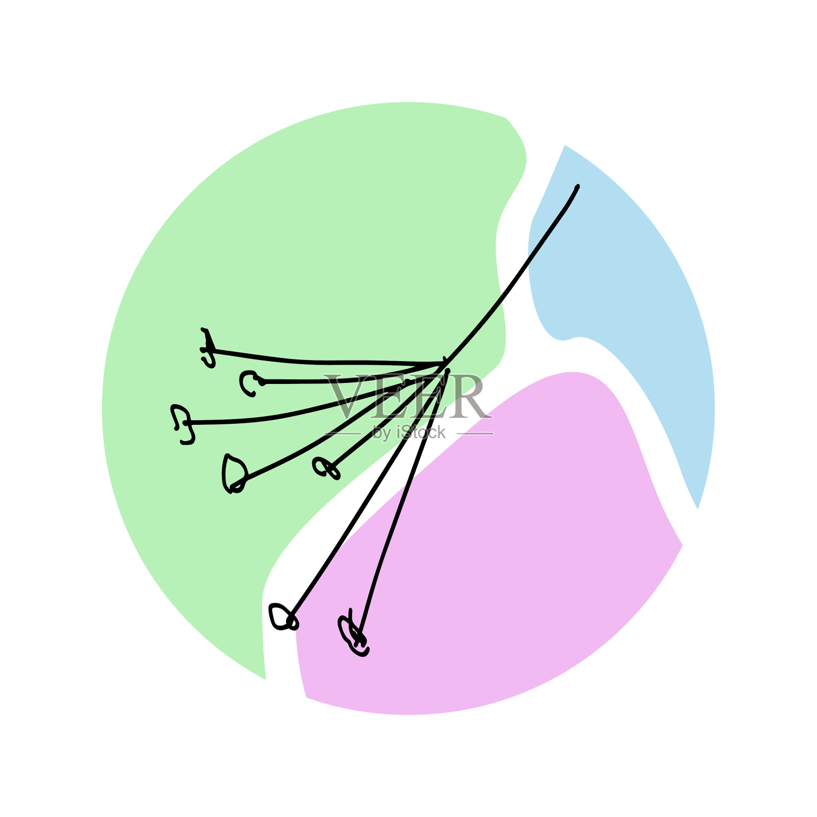抽象的现代图形元素一个圆插画图片素材