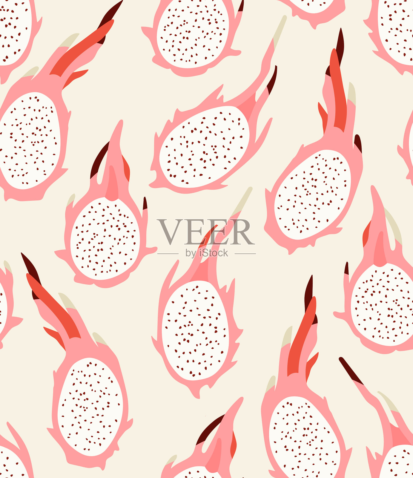 粉龙水果插画图片素材