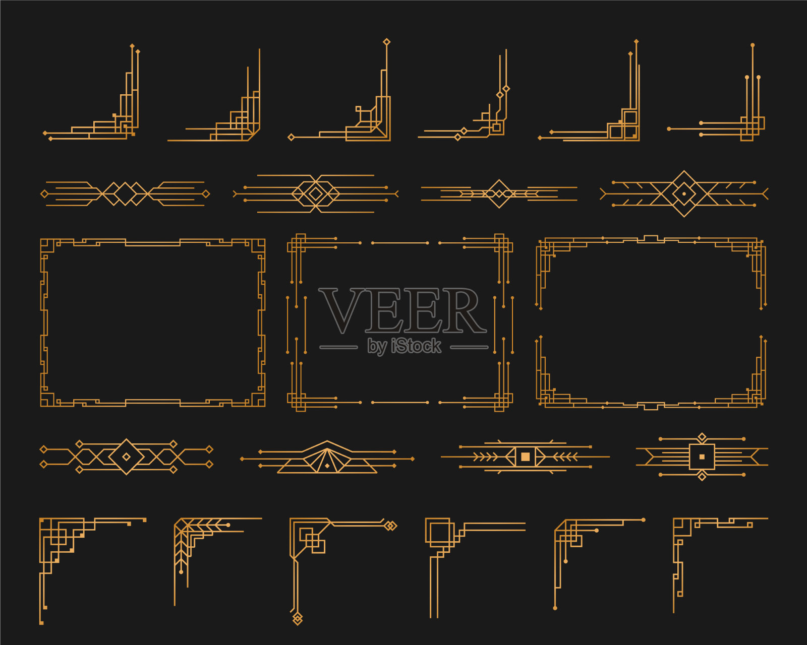 金色的装饰艺术插画图片素材
