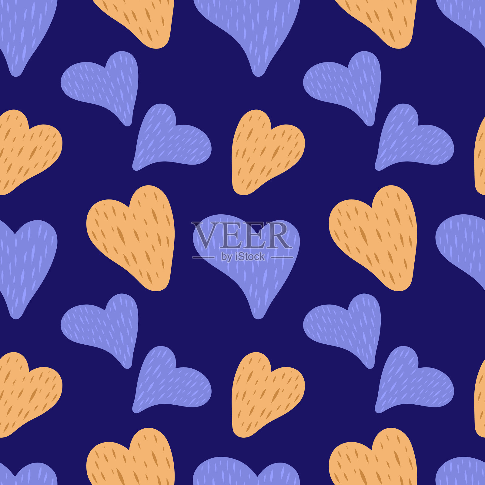 波西心无缝花纹股插画图片素材