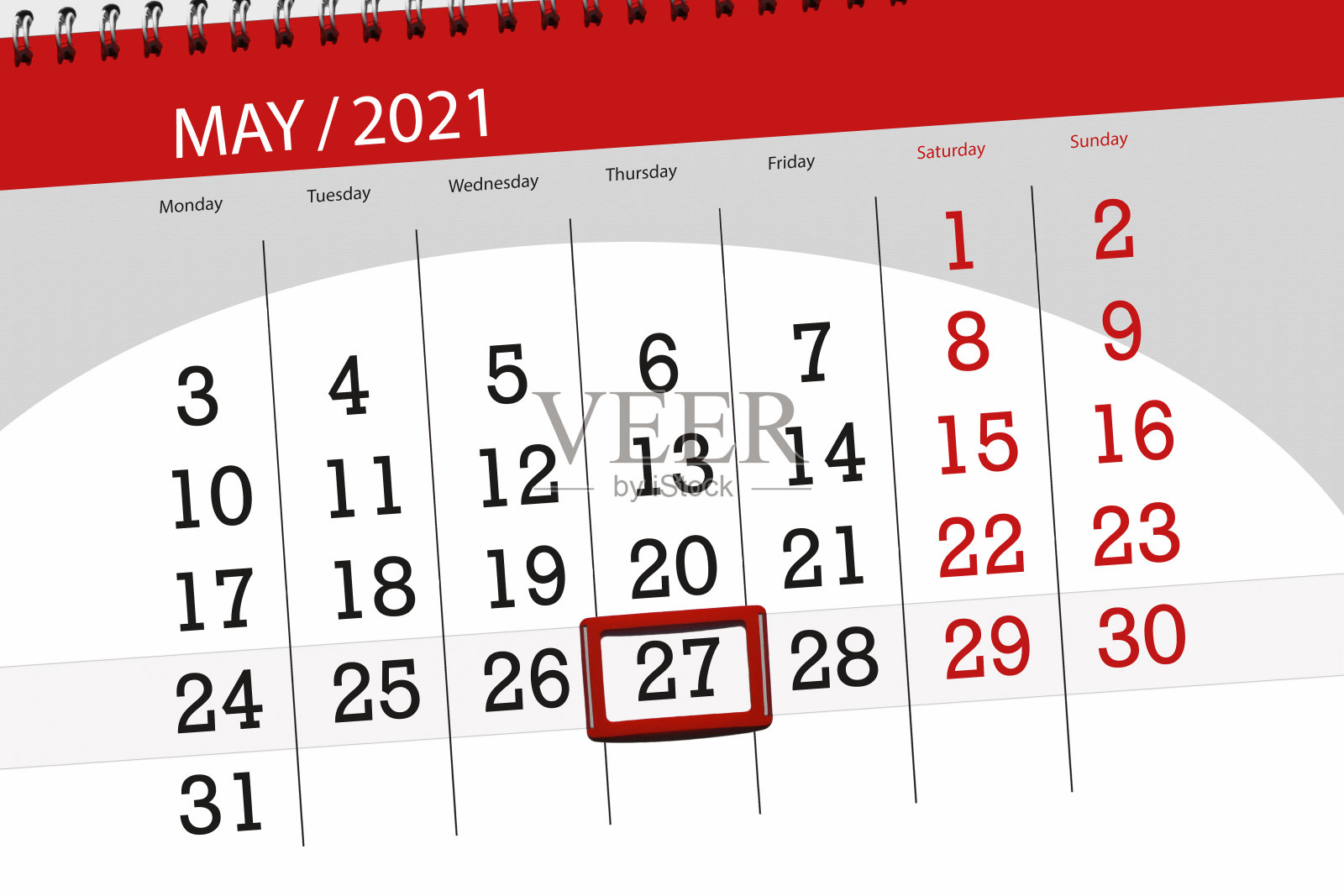 2021年5月的日历计划，截止日期，27日，周四设计模板素材