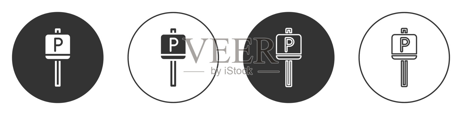 黑色停车图标孤立在白色背景图标素材