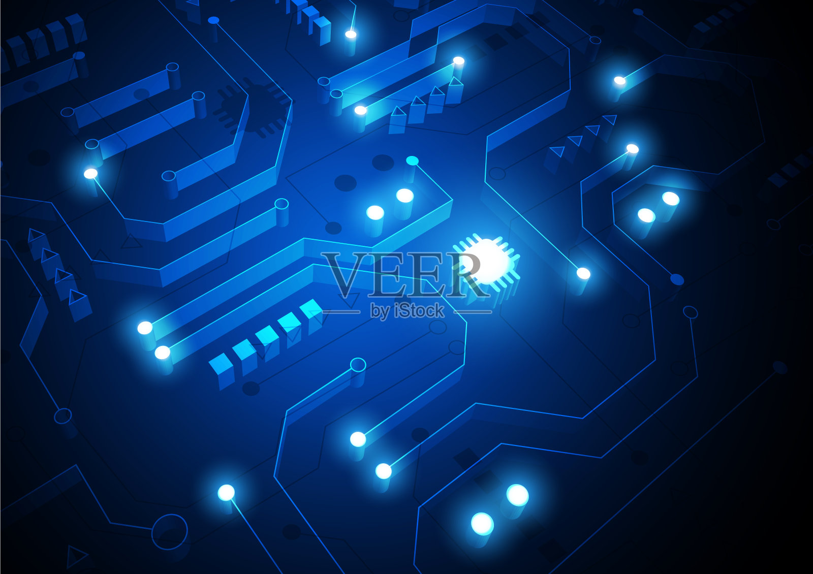 具有高科技数字电路技术背景插画图片素材