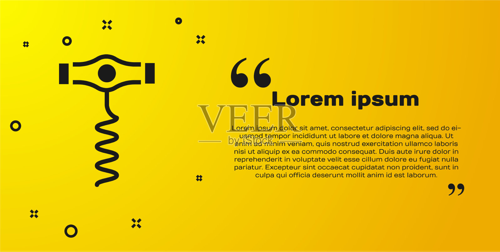 黑酒开瓶器图标孤立在黄色插画图片素材