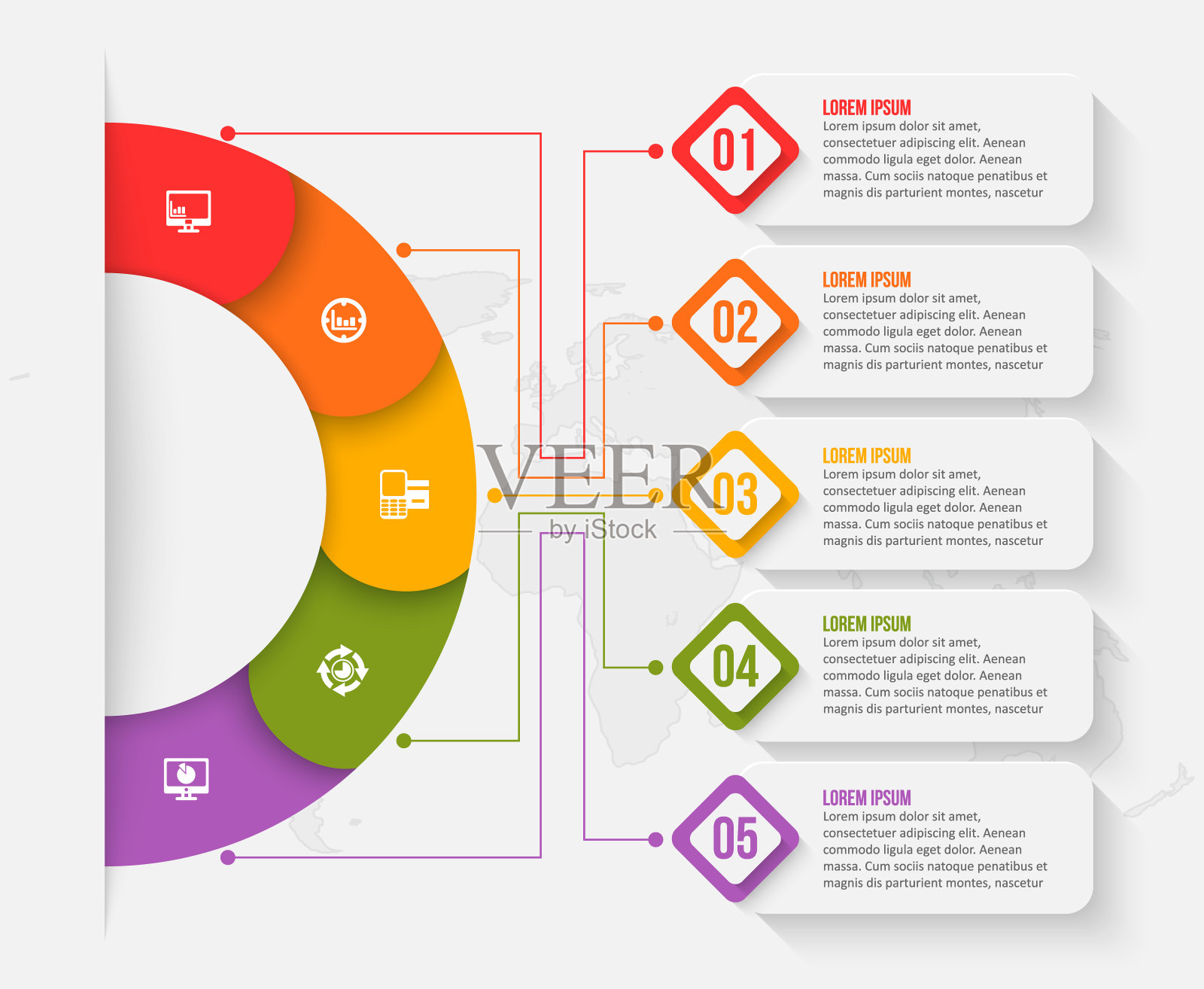 摘要三维纸张信息图。业务模板。矢量图插画图片素材