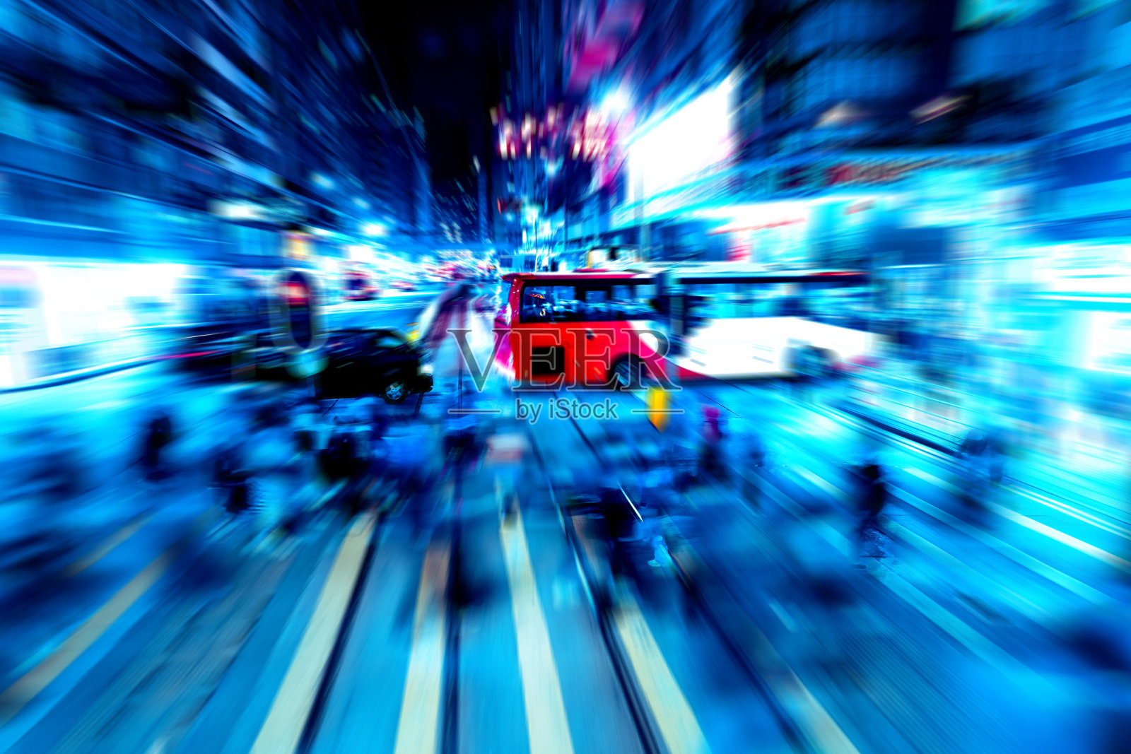 城市夜间交通灯轨迹的抽象图像照片摄影图片