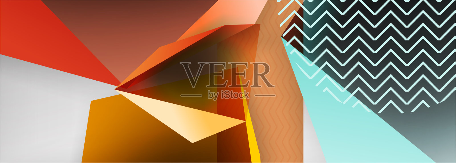 低多边形三维几何形状最小抽象插画图片素材