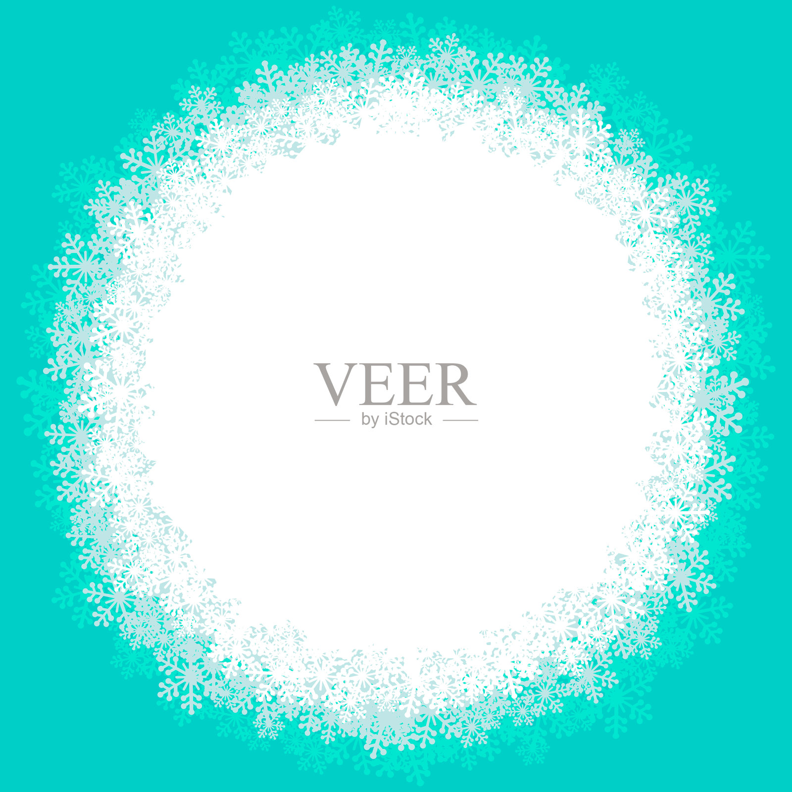 圣诞雪花空白框插画图片素材