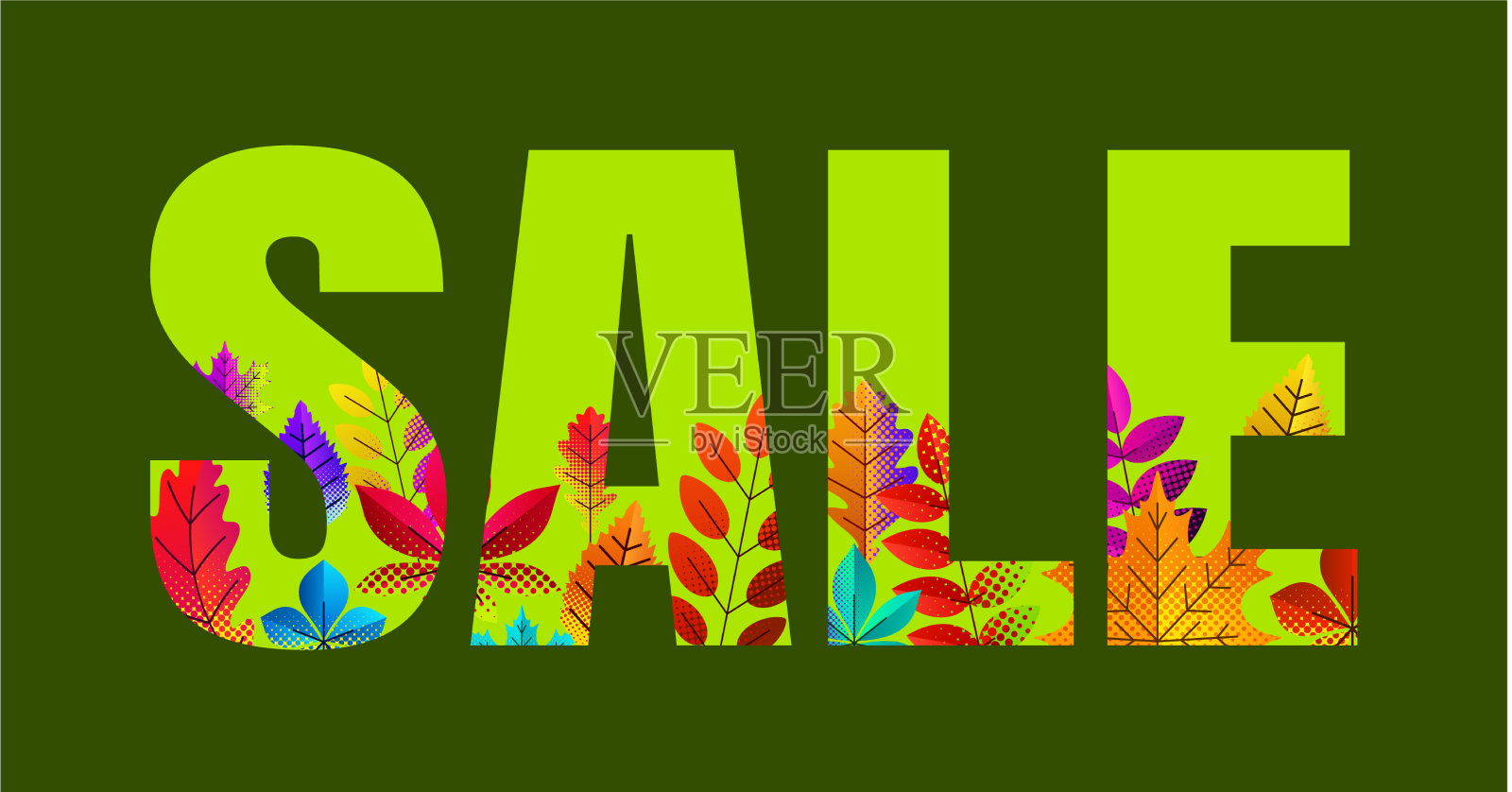 里面有树叶的销售标志设计元素图片