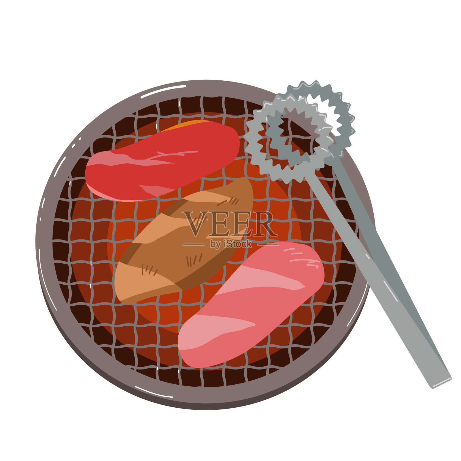Yakiniku Tsurami钳正上方插画图片素材