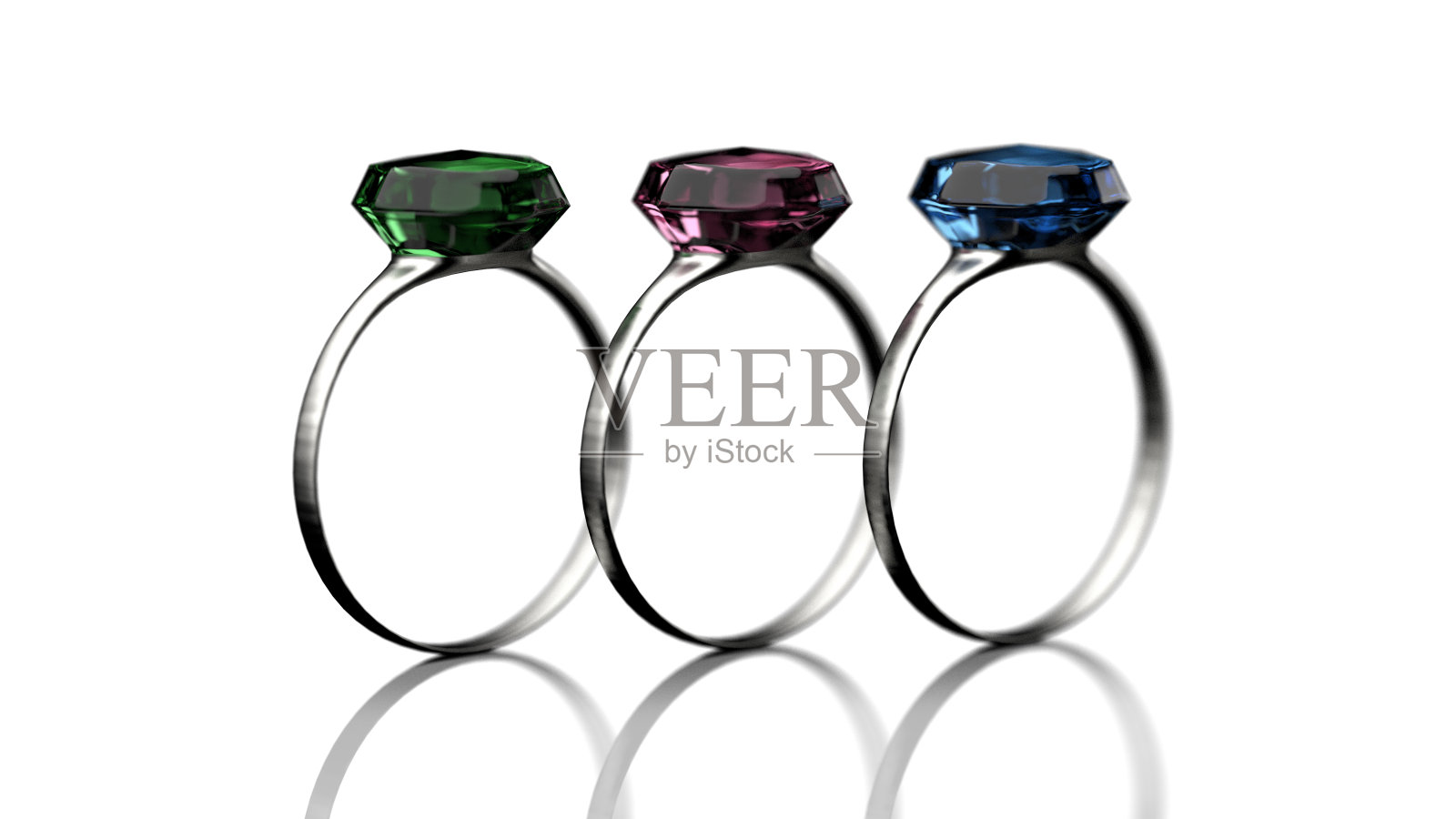 钻石在清晰的背景上的3d渲染照片摄影图片