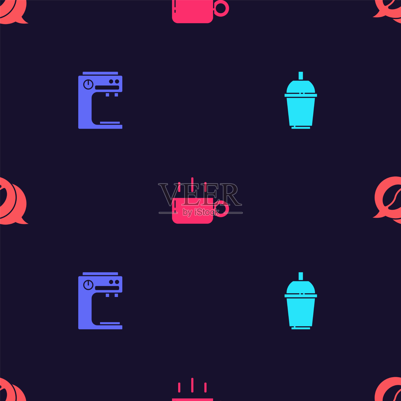 把咖啡杯放在机器上图标素材