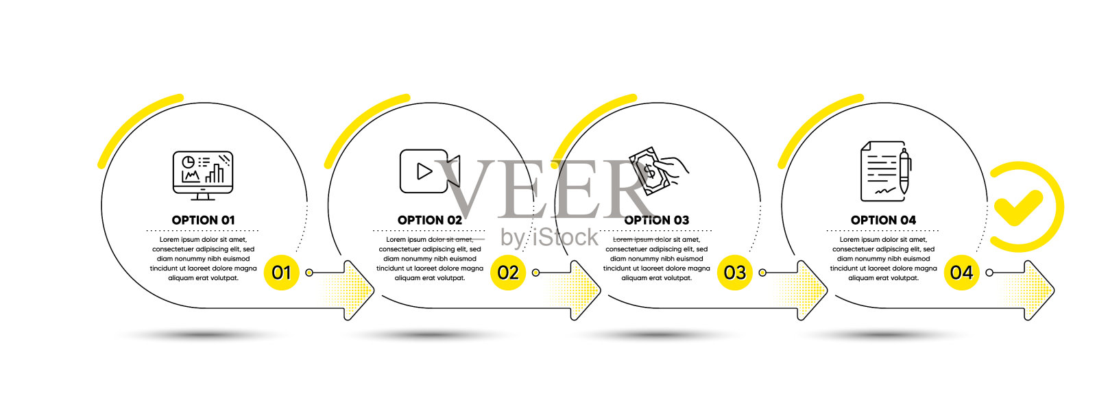 付费分析图表和摄像头图标设计元素图片