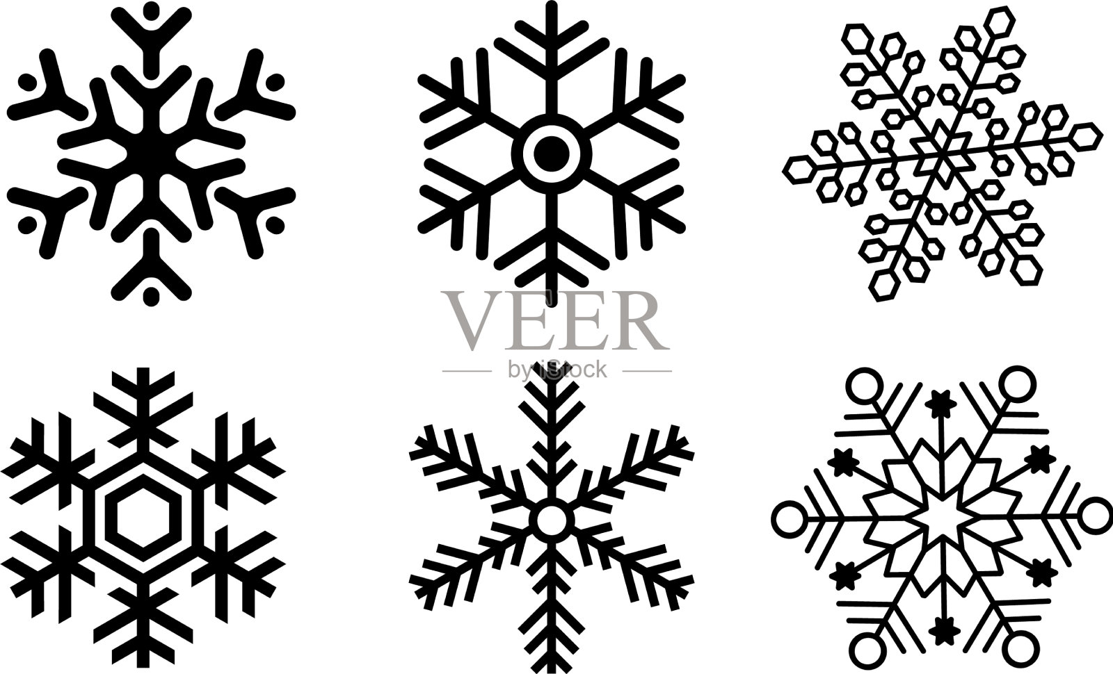 圣诞雪花插画图片素材