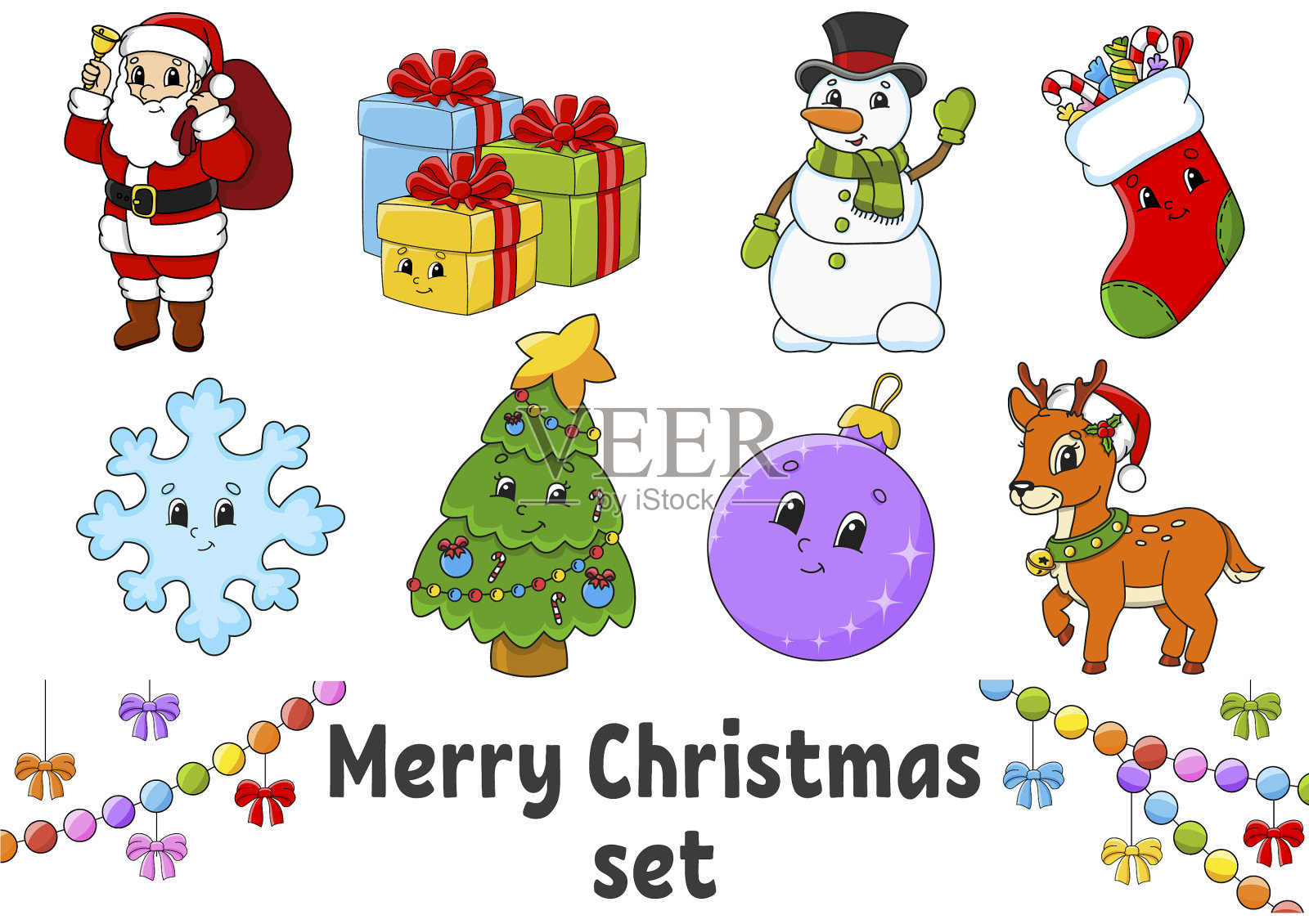 贴可爱的卡通人物插画图片素材