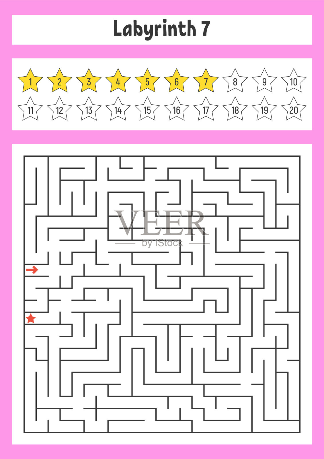 方块迷宫游戏，适合儿童拼图插画图片素材