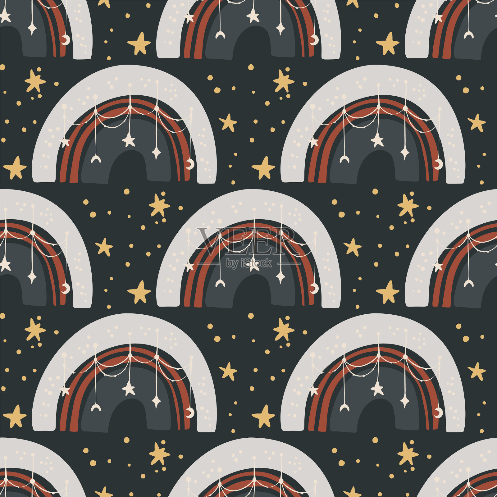 bohemianl彩虹模式插画图片素材