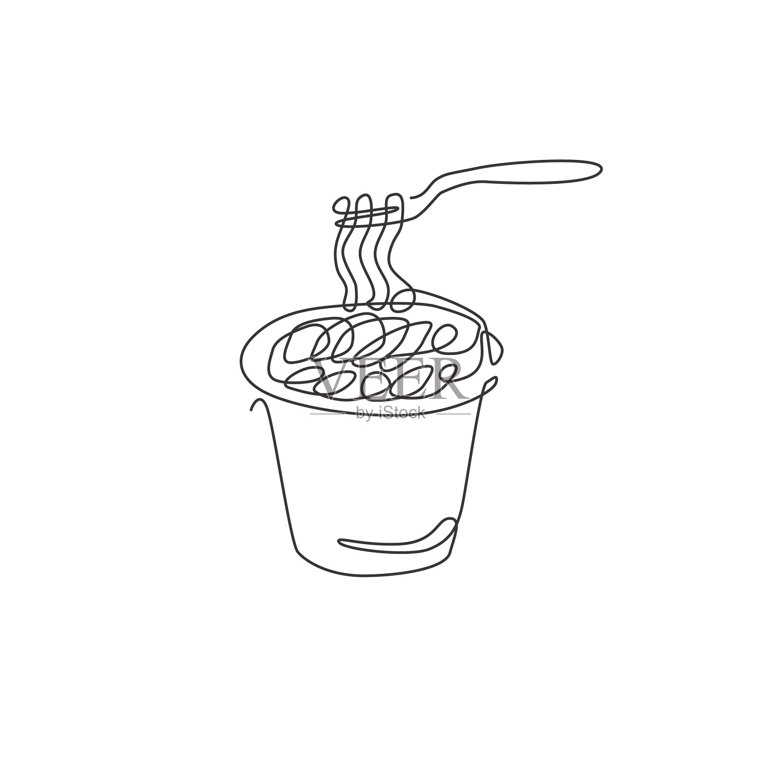 一条线画的是辣面条设计元素图片