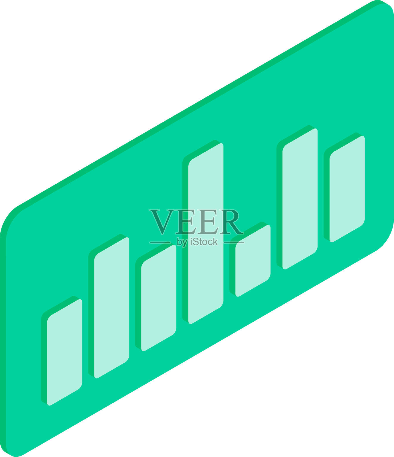 等距设计简单条形图图标素材