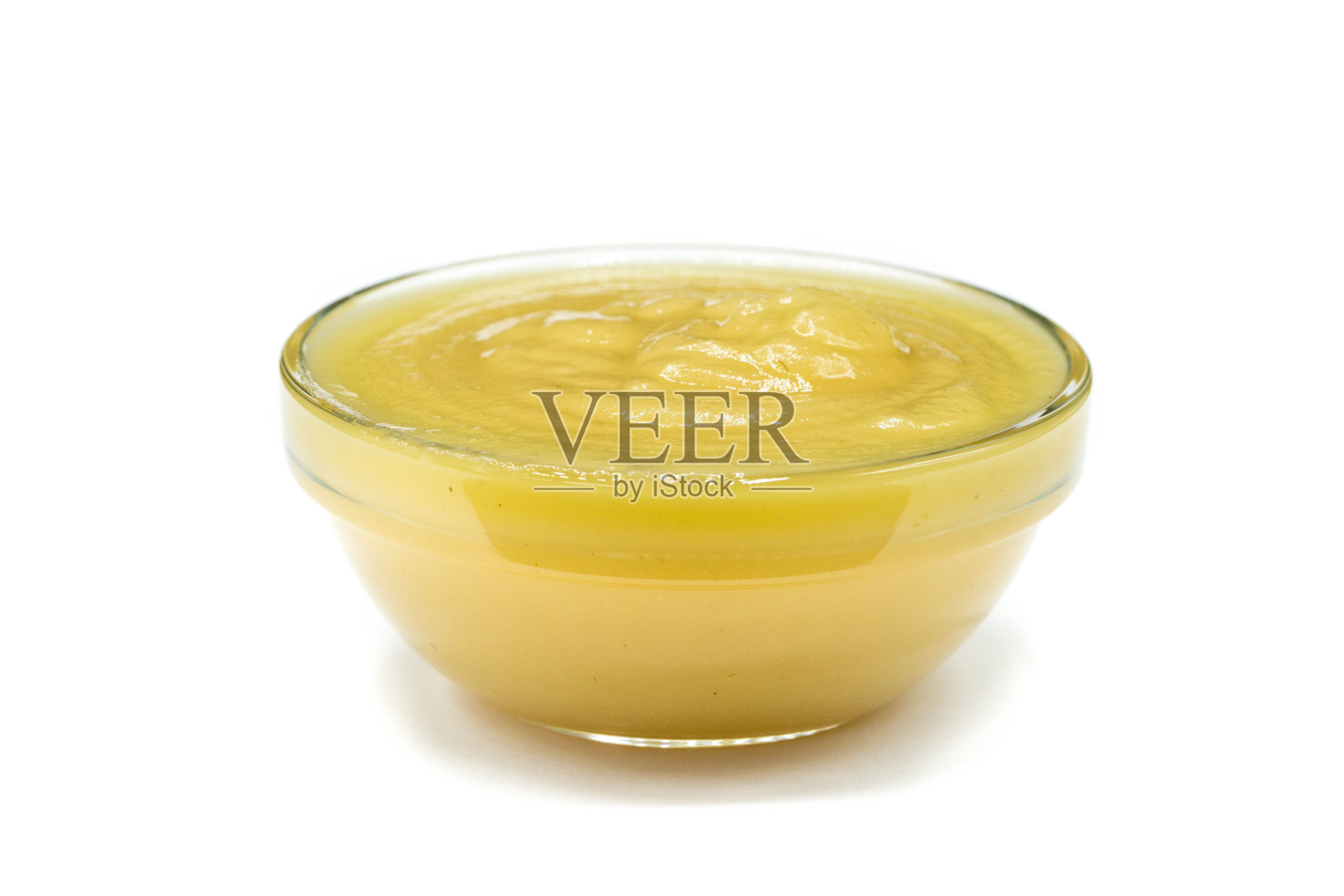 碗里的苹果酱孤立在白色背景上照片摄影图片