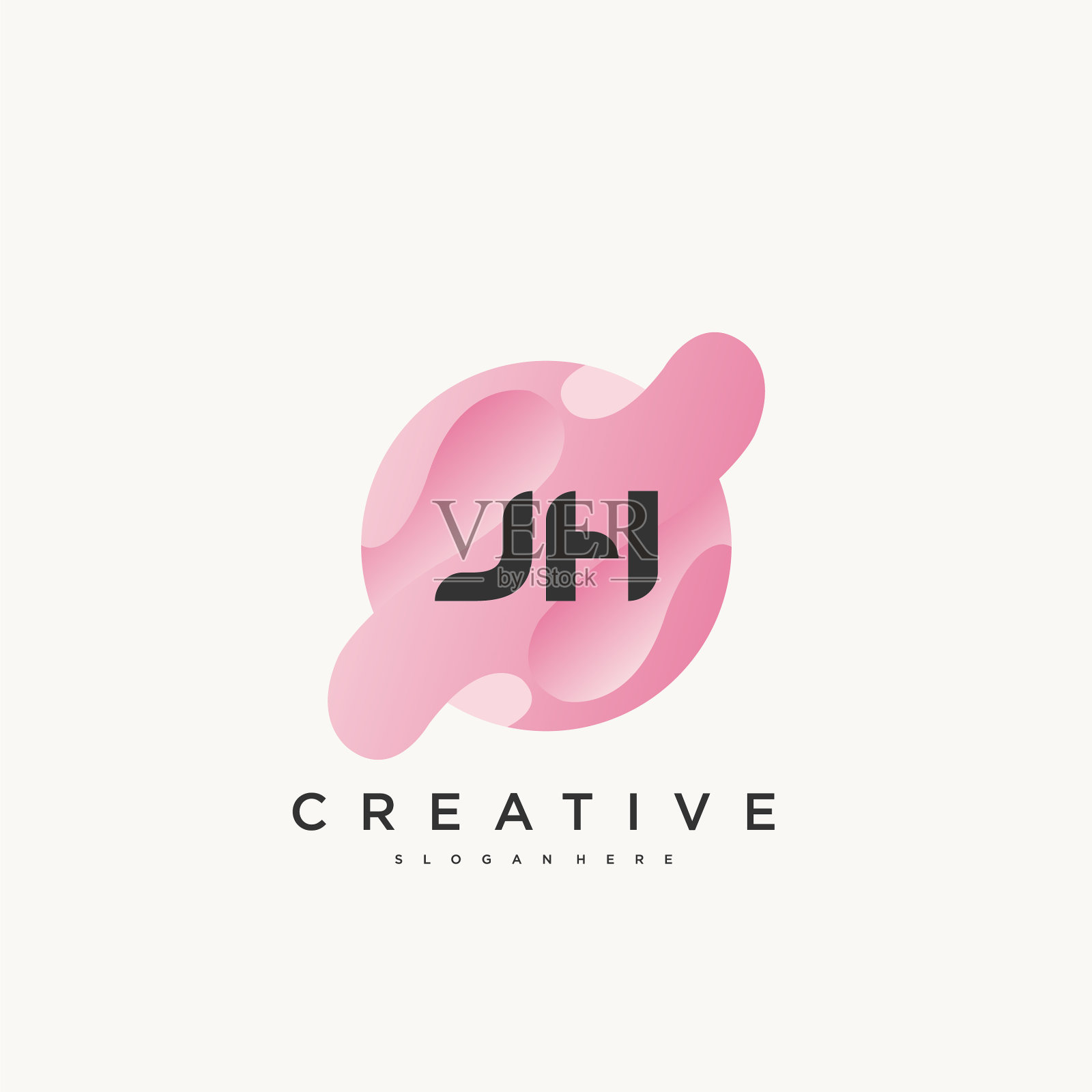 Jh首字母彩色标志图标设计插画图片素材