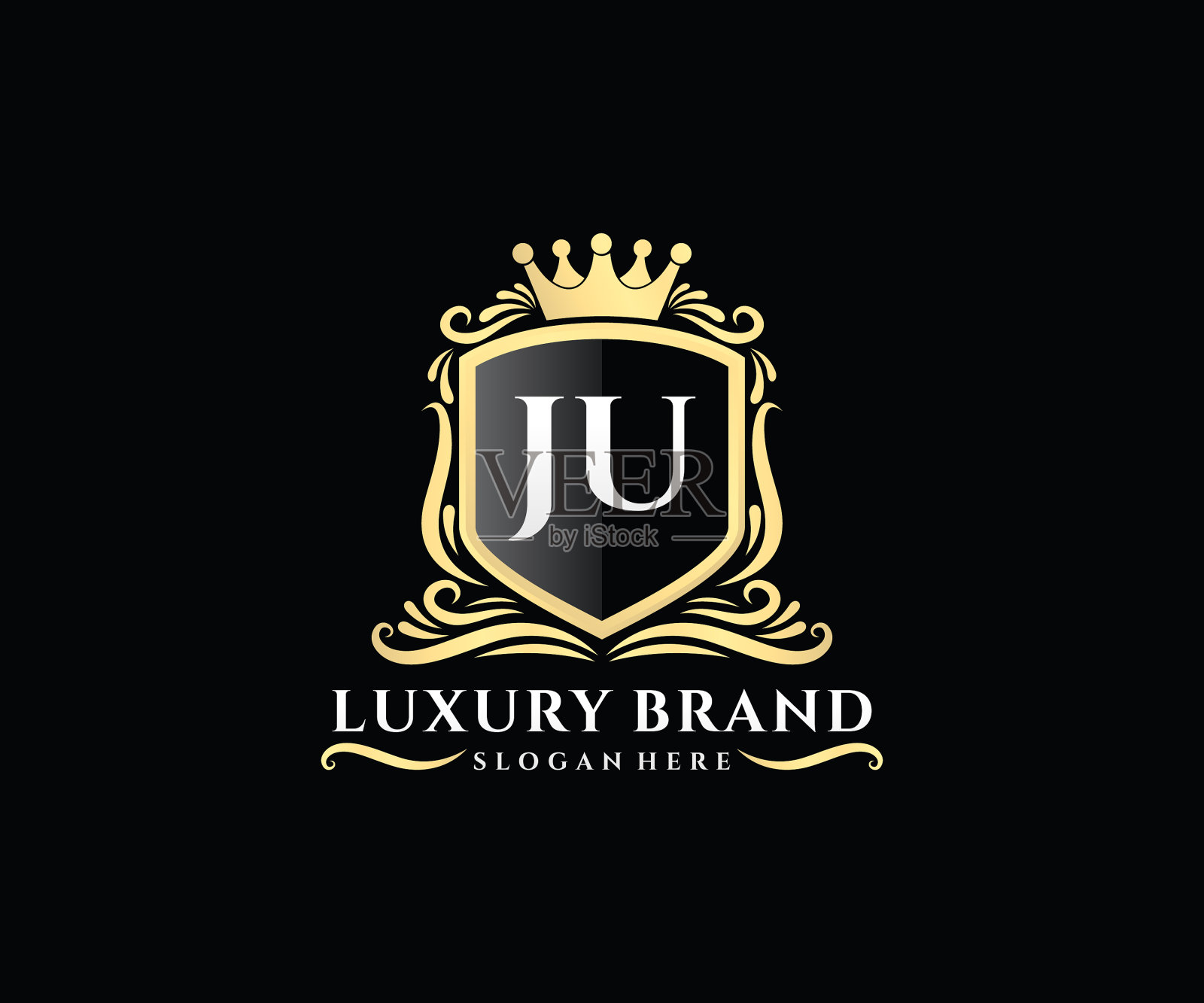 首字母菊金女性书法插画图片素材